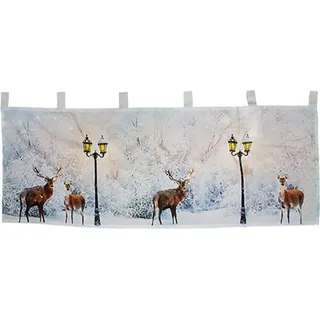 Mojawo X-Mas Gardine Scheibengardine beleuchtet Fenstergardine LED 45x120cm