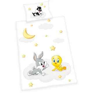 Herding Looney Tunes Bettwäsche-Set "Made in Green", Kopfkissenbezug 40 x 60 cm, Bettbezug 100 x 135 cm, Reißverschluss, 100 % Baumwolle/Renforcé