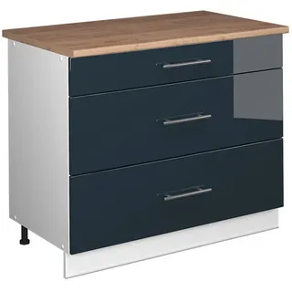 Vicco Unterschrank Fame-Line 100 x 82 x 60 cm Dunkelblau/Weiß