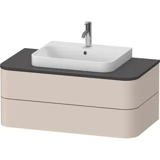 Duravit Happy D.2 Plus Konsolenwaschtischunterbau wandhängend, 1000x550 mm, 2 Schubkästen, für Aufsatzbecken, HP497108383, Farbe: Taupe Supermatt Dekor