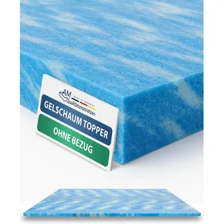 AM Qualitätsmatratzen Gelschaum-Topper 200 x 200 cm Blau