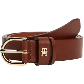 Tommy Hilfiger Damen Gürtel Essential Effortless 2,5 cm Ledergürtel, Braun (Winter Cognac), 75 cm
