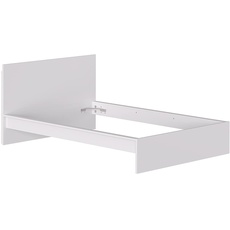 Iconico Home MIK, Doppelbettgestell mit Kopfteil, aus Verbundholz, Weiß, 160 x 200 cm