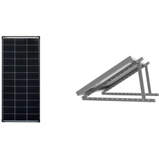 Enjoy Solar PERC Mono 110W 12V Solarpanel Solarmodul Photovoltaikmodul & Dreiecke Aluminium verstellbare Halterung mit Neigungswinkel 20° -60° für Solarpanel Solarmodul, Modulbreite bis 680mm