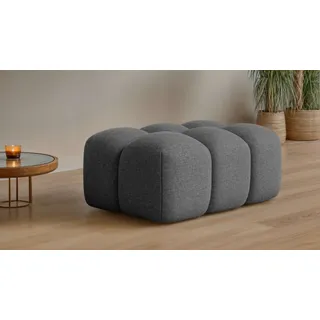 OTTO home Hocker KALLIE Polyester 90 x 44 x 60 cm Grau/Schwarz