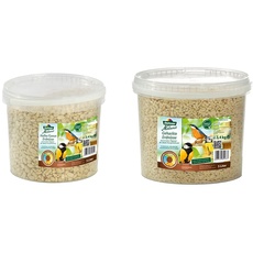 Dehner Natura Wildvogelfutter, halbe/ganze Erdnüsse, 5 l (3.4 kg) & Natura Wildvogelfutter, gehackte Erdnüsse, 5 l (3.4 kg)