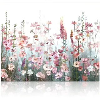 SUMGAR Malen nach Zahlen Erwachsene Anfänger Blumen, ohne Rahmen, 40x50cm | Rosa Landschaft Malen nach Zahlen auf Leinwand Holzstaffelei, DIY Paint by Numbers Set mit 3 Pinseln Acryl, Deko Geschenk