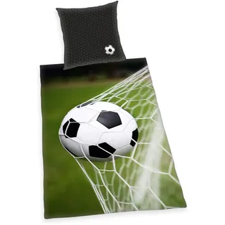 Herding Fußball Bettwäsche-Set Mehrfarbig 135 x 200 cm + 80 x 80 cm