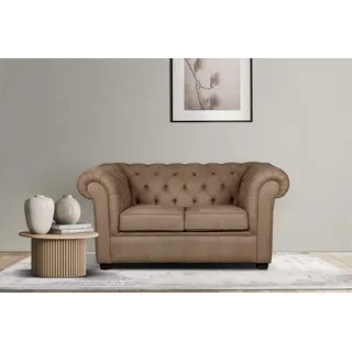 Home Affaire »CHARENTE, Chesterfield-Sofa, Wellenfederung, Maße: B/T/H: 147/89/74 cm« mit edler Knopfheftung und typischen Armlehnen,