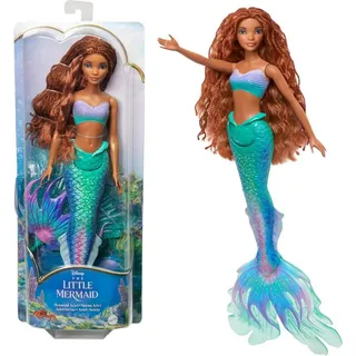 Mattel Disney Arielle Puppe - Die kleine Meerjungfrau Ariel mit Glitzerflosse Blau