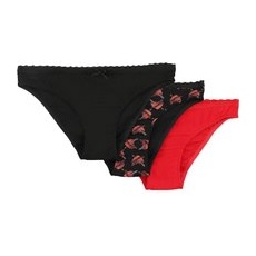 Black Premium by EMP Three Pack Slips with Heart Print Panty-Set multicolor, Uni, XXL