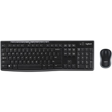 Logitech MK270 Kabelloses Set mit Tastatur und Maus für Windows, Spanisches QWERTY-Layout - Schwarz