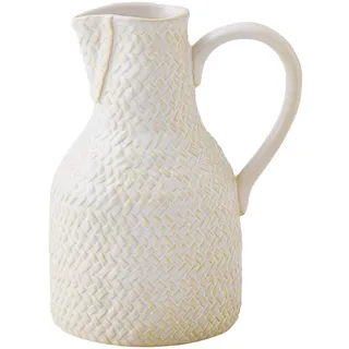 Mud Pie Krug aus Steingut, mittelgroß, 19,1 x 11,4 cm, cremefarben