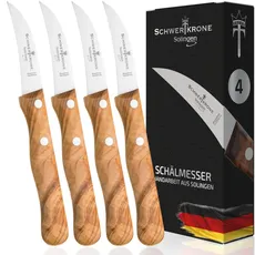 Schwertkrone Messer Solingen Holzgriff/Olivenholz Germany Obstmesser/Gemüsemesser scharf/Schälmesser 15,5 cm gebogen rostfrei Vogelschnabel (4)