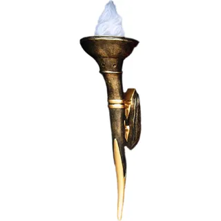 Wandleuchte Fackel Wandlampe Wand Lampen Leuchten Beleuchtung Lampe Antik Stil - Gold