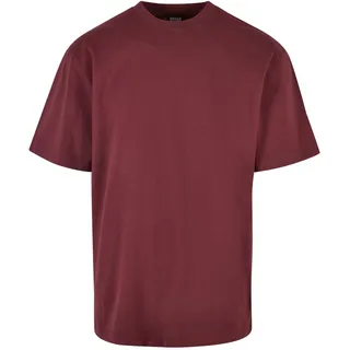 URBAN CLASSICS Tall Tee, Oversized T-Shirt für Männer, Baumwolle, gerippter Rundhals, cherry, M