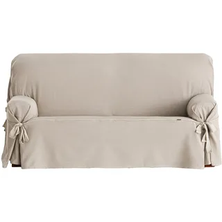 Eysa F636081 nicht elastisch mit krawatten sofa überwurf , 3 Sitze , 180x230 cm, Beige / Brauner Zickzack