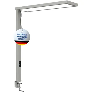 MAUL Klemmlampe MAULsenja | Tischlampe dimmbar (2700-5700 K) | Energieeffizente LED-Technik | Lampe mit direkter & indirekte Beleuchtung | Tischlampe mit Bewegungssensor | Silber