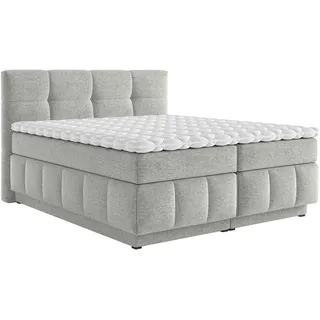 Carryhome Boxspringbett , Greige , Textil , H2 + H3 , 7-Zonen , 160x200 cm , Bettkasten, Topper durchgehend, Wendematratze mit unterschiedlichen Härtegraden, in verschiedenen Größen erhältlich, Matratze in verschiedenen Härtegraden erhältlich , Schlafzimmer, Betten, Boxspringbetten