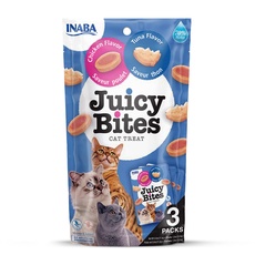 Bild Juicy Bites Katzen-Leckerlies - Knabbertaschen mit Saftigem Kern in Lustigen Formen - Mundgerechte Katzensnacks in 2 Geschmacksrichtungen - Huhn & Thunfisch 3x11g