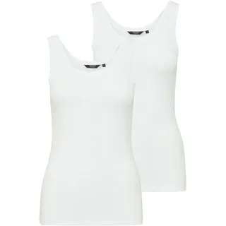 Longtop OXMO "Tanktop OXJessie", Damen, Gr. XL, weiß (weiß, weiß), Obermaterial: 95% Viskose CV. 5% Elasthan EL., Tops Longtop