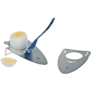 Take2 Eierhalter-Set, Edelstahl, Silver, 12.8 x 7 x 0.5 cm