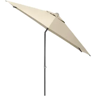 Kettler Sonnenschirm , Anthrazit, Naturfarben , Textil , 360° drehbar, höhenverstellbar, lichtecht, Knickgelenk, regenabweisend, rostfrei, stabile Strebegelenke, U-Profil-Streben, UV-beständig, wetterfest, mit Belüftung, geeignet für Balkon , Sonnenschutz, Sonnenschirme