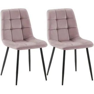 CLP Stuhl 2er Set Samt Pink , Metall , 45x84x55 cm , Esszimmer, Stühle