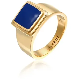 KUZZOI Ring Siegelring Quadrat Emaille 925 Silber" Gr. 60, gold, Fingerringe, Herren, 60, ohne Stein, Silber 925 (Sterlingsilber), 13mm, Siegelring
