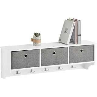SoBuy Wandgarderobe 100 x 30 x 20 cm Weiß