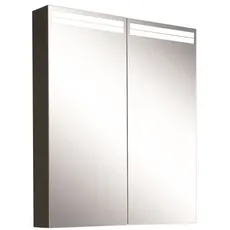 Schneider ARANGALINE LED Lichtspiegelschrank, 2 Doppelspiegeltüren, 60x70x12cm, 160.460.02.41, Ausführung: EU-Norm/Korpus schwarz matt
