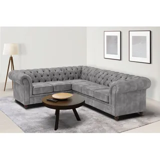 Home Affaire "Chesterfield Ecksofa, auch in Leder L-Form", hochwertige Knopfheftung, langer Schenkel links oder rechts wählbar,