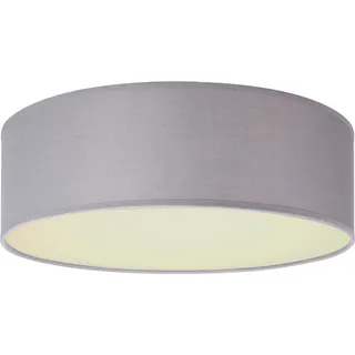Runde LED Deckenleuchte Ø30 mit grauem Stoffschirm - Lampenschirm Deckenlampen