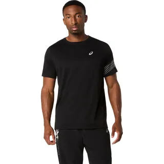 Laufshirt ASICS "ICON SS TOP", Herren, Gr. S, performance schwarz, cream, Obermaterial: 100% Polyester, Shirts Laufshirt