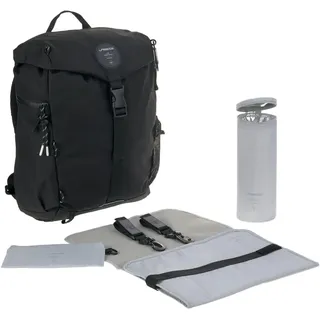 Lässig Wickelrucksack Outdoor Backpack Black, Schwarz, 850 g