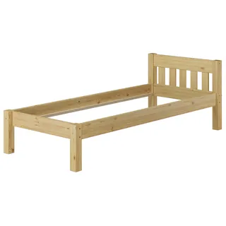Massivholzbett Kiefer natur 100x200 Einzelbett Futonbett Bettrahmen Zubehör wählbar V-60.38-10Federleisten