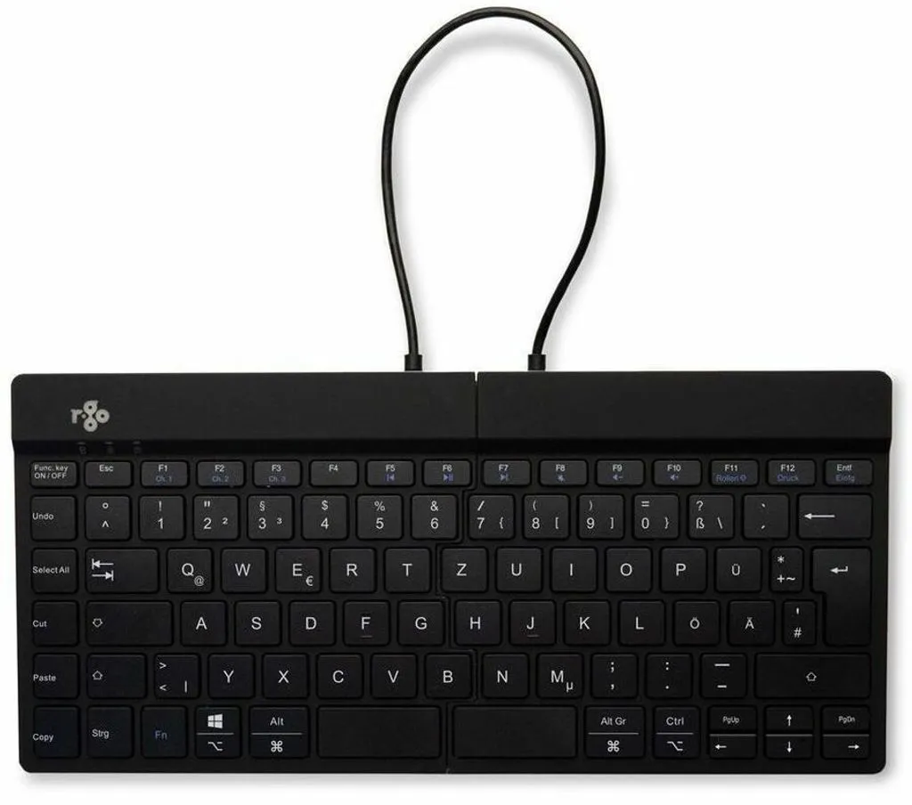 Bild von R-Go Split Break - keyboard - with integrated break indicator - QWERTZ (DE), kabellos, Schwarz
