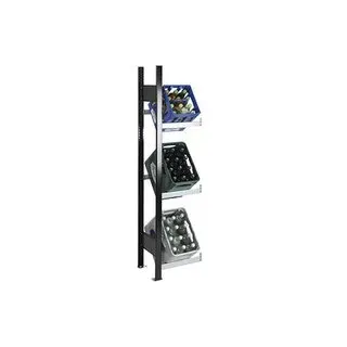 SCHULTE Anbauregal 37002-S schwarz, silber 40,0 x 30,0 x 180,0 cm
