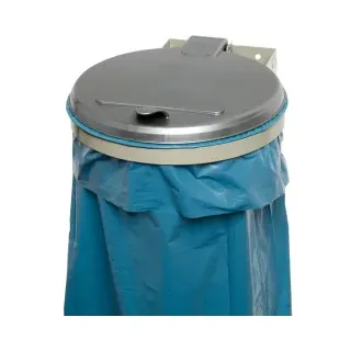 VAR Abfallsammler WSK Wandgerät, für 120 Liter Müllsäcke, KS-Deckel: silber