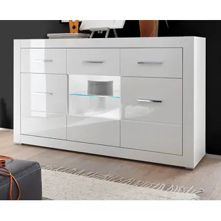furn.design Sideboard 164 x 97 x 42 cm Weiß Hochglanz