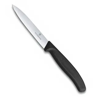 Victorinox, 6.7703, Swiss Classic, Gemüsemesser, Extra scharfe Klinge, mit geradem Schliff, robuster Kunststoff-Griff, Schwarz, Made in Switzerland, Spülmaschinengeeignet