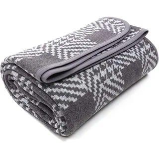ACUSHLA Merino Wolldecke Warme Decke Wohndecke Sofadecke Blanket Tagesdecke Plaid Sofa Großer Überwurf Ideal für Outdoor-Camping, Alle Jahreszeiten (160x220 cm-Houndstooth Grey)