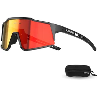 KAPVOE Polarisiert Fahrradbrille Uv400 Schutz TR90 Rahmen Sportsonnenbrille Sportbrille für Herren Damen Sport Radfahren MTB Radbrille Fahren Baseball Radsport Laufen Blau Weiß 01
