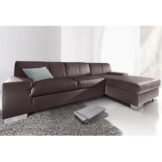 DOMO collection Ecksofa »Star L-Form«, wahlweise mit Bettfunktion, braun