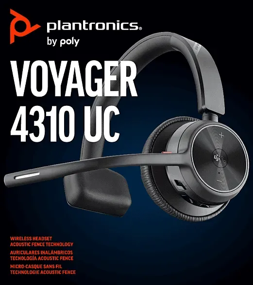 Bild von Voyager 4310 On Ear Headset Bluetooth®, kabelgebunden Mono Schwarz Headset, Mono