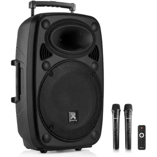 Vonyx Verve46, Akku Partybox Bluetooth Lautsprecher Groß, 1000W, Schwarz | Mobile PA Anlage Komplettset, Party Lautsprecher mit Fernbedienung, 2 UHF Mikrofonen, MP3, Musikbox, Bluetooth Box, Karaoke