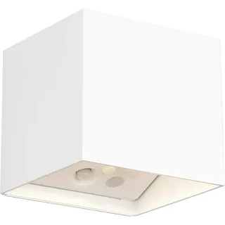 Reality Leuchten LED Außen Akku Wandleuchte Genie R24169631, Kunststoff Weiß matt, inkl. 1 Watt LED, Bewegungssensor
