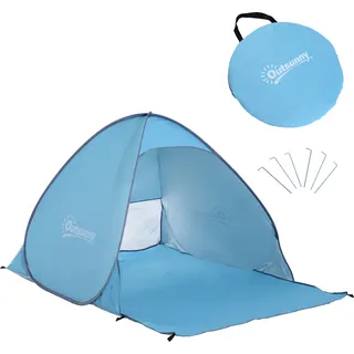 Outsunny Strandzelt Strandzelt Pop-Up Zelt Aufstellzelt Campingzelt automatisch 2 Farben 1X-6L36-FACK - Blau
