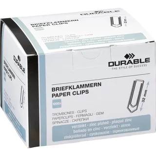 Durable Briefklammern 32 mm 1000 Stück verzinkt