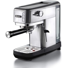 Ariete 1380, Kaffeemaschine aus Metall, Kompatibel mit Kaffeepulver und ESE-Pods, 15 bar Maximum, 1 oder 2 Tassen-Filter, Cappuccino-Düse, 1300W, Silber
